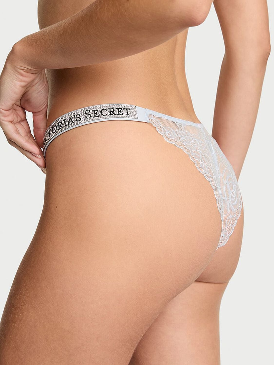 vs Very Sexy Shine Strap Brazilian Panty Linen Blue 2 of 2 