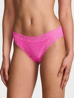 Cotton Lace-Trim Bikini Panty