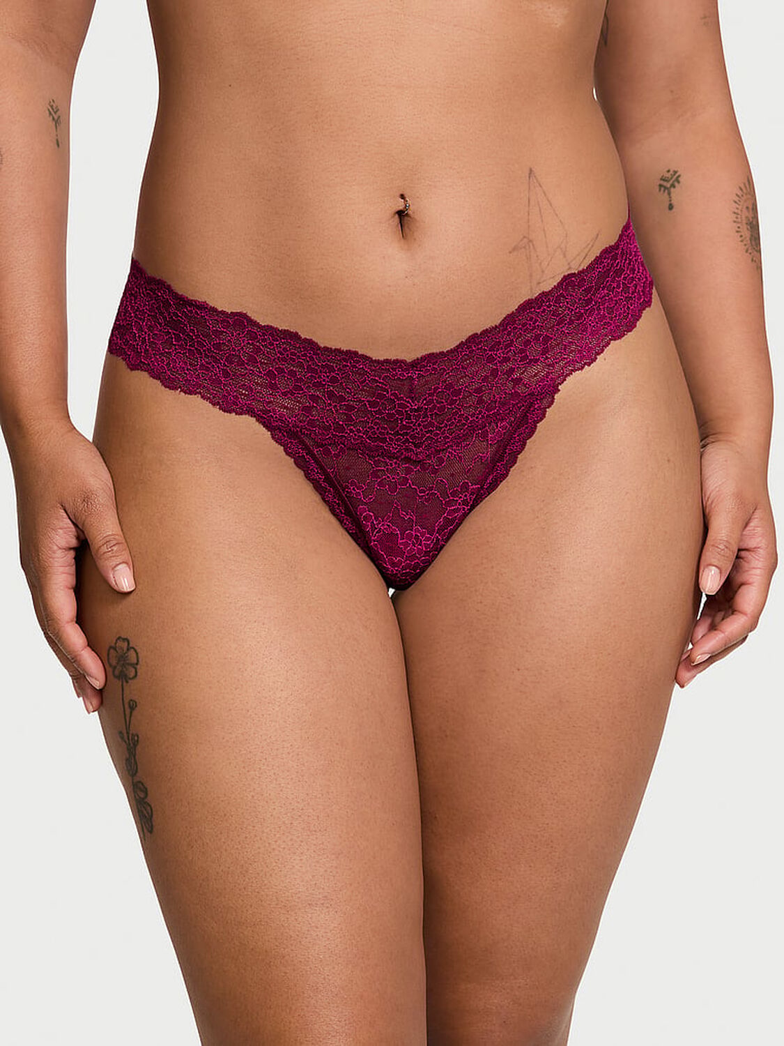vs The Lacie Lace Thong Panty Plum Rouge 1 of 3 