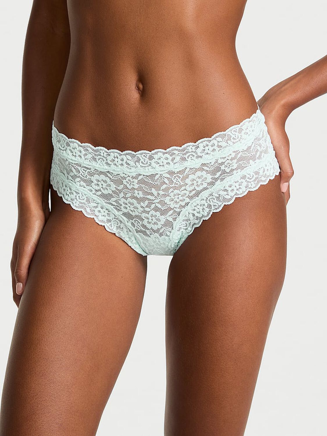 vs The Lacie Blossom Lace Strappy-Back Cheeky Panty Tradewinds Blue 1 of 3 