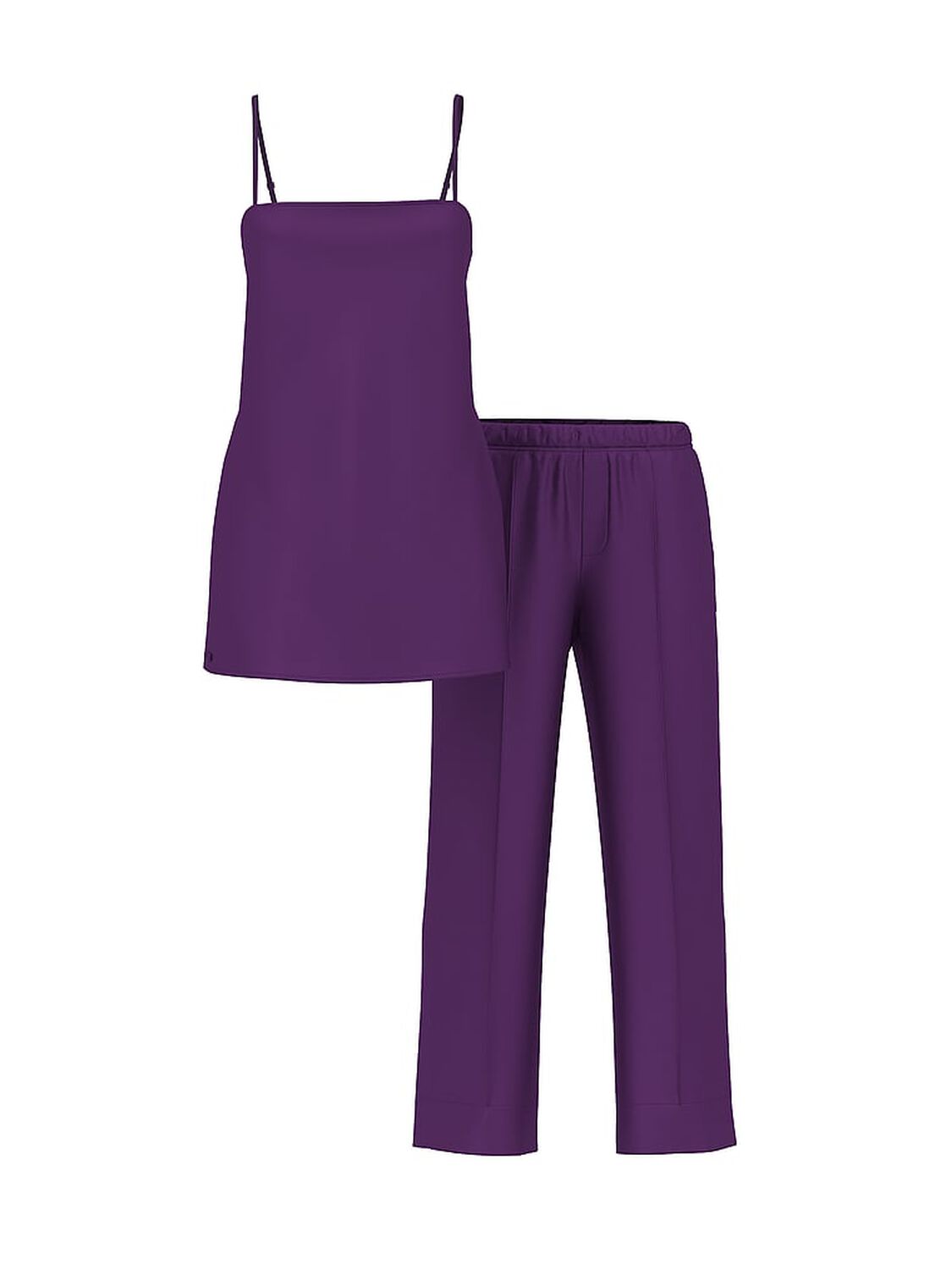 vs Very Sexy Luxe Satin Tunic Cami & Pant Set Dark Raisin 2 of 2 