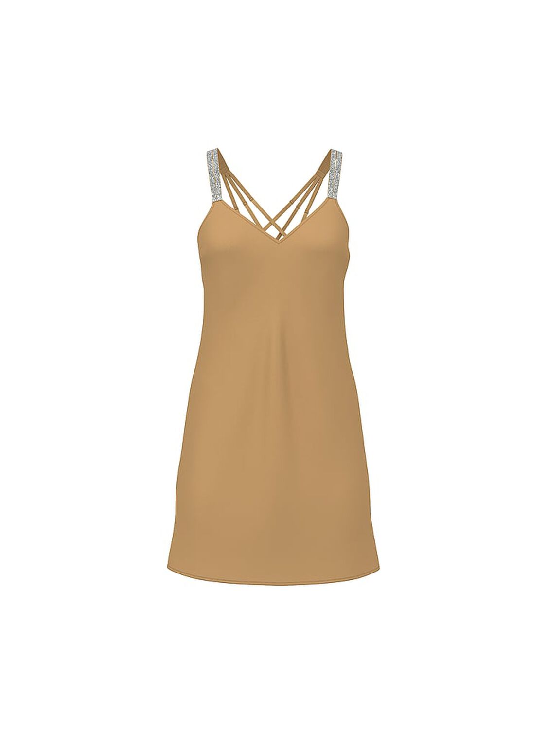 vs Very Sexy Gradient Shine Strap Satin Slip Dress Palomino Gold 3 of 3 