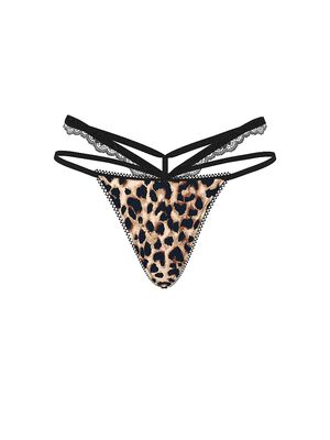 Rose Lace-Trim Strappy Cut-Out V-String Panty