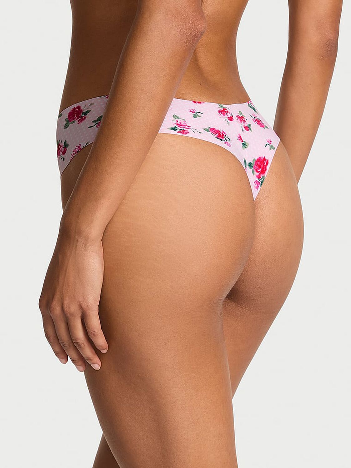 vs No-Show No-Show Thong Panty Angel Pink Floral 2 of 2 