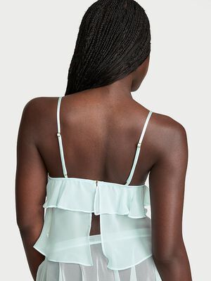 Lace & Chiffon Flutter Triangle Bra Top