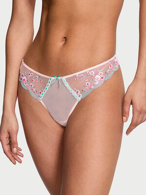 Cherry Blossom Embroidery Thong Panty