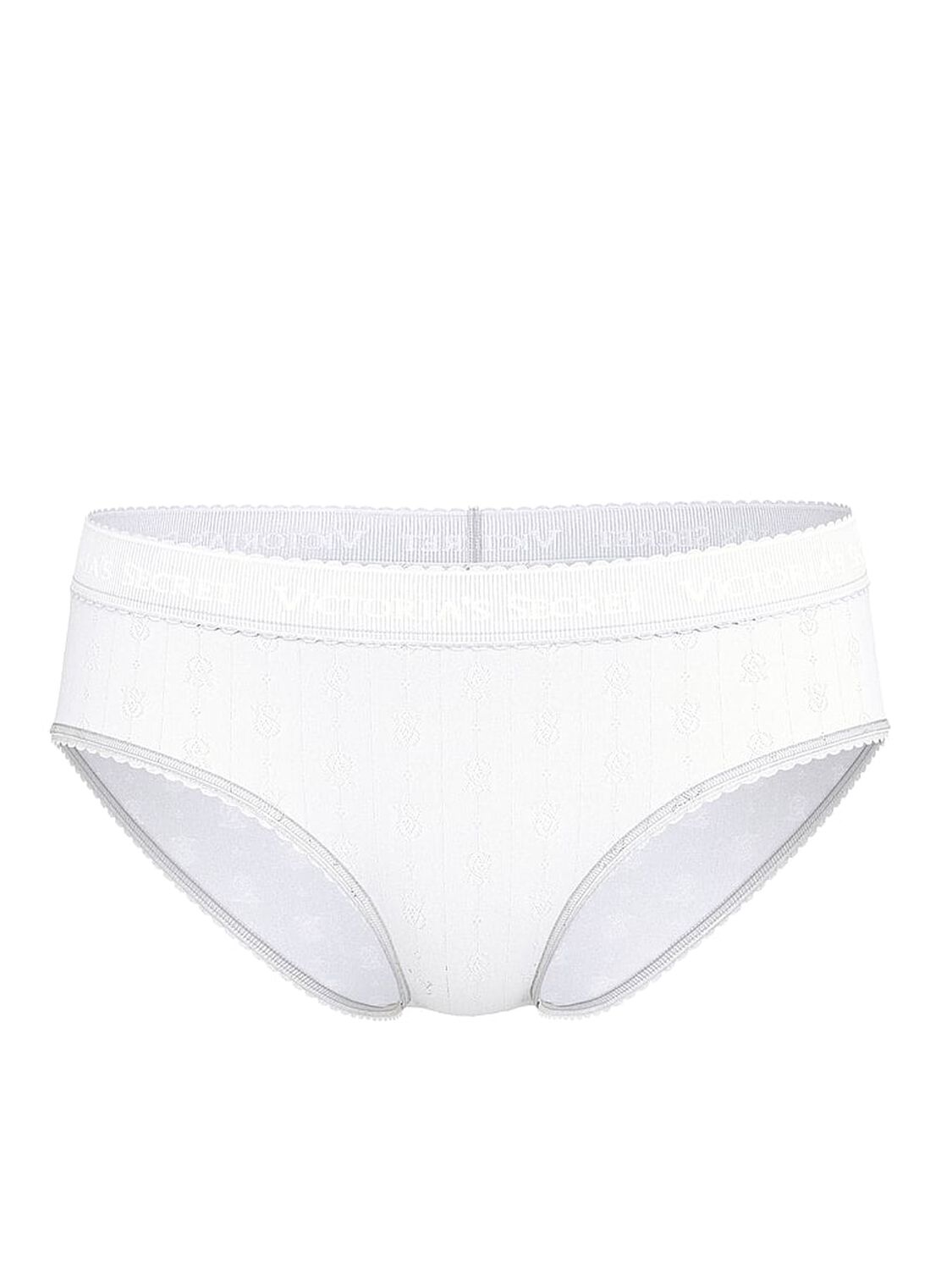 vs Cotton Logo Pointelle Hiphugger Panty Vs White 3 of 3 