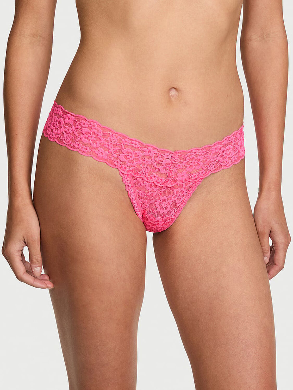 vs The Lacie Lace Keyhole Thong Panty Bombshell Pink 1 of 3 