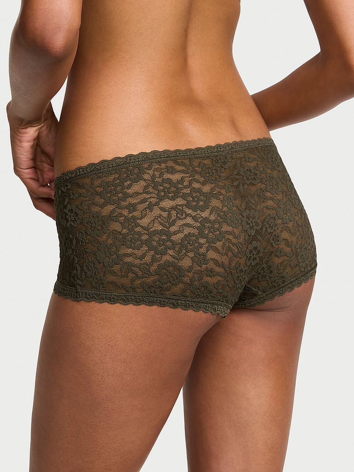 vs The Lacie Lace Low-Rise Boyshort Olive 2 of 3 