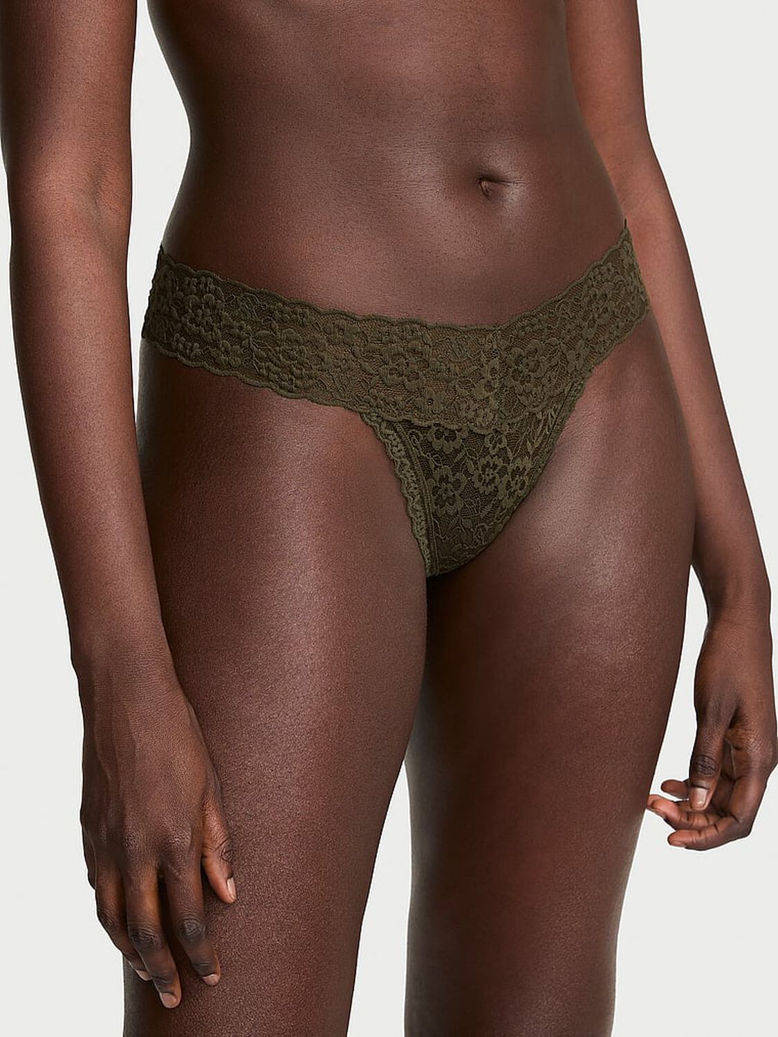 vs The Lacie Lace Keyhole Thong Panty Olive 1 of 2 