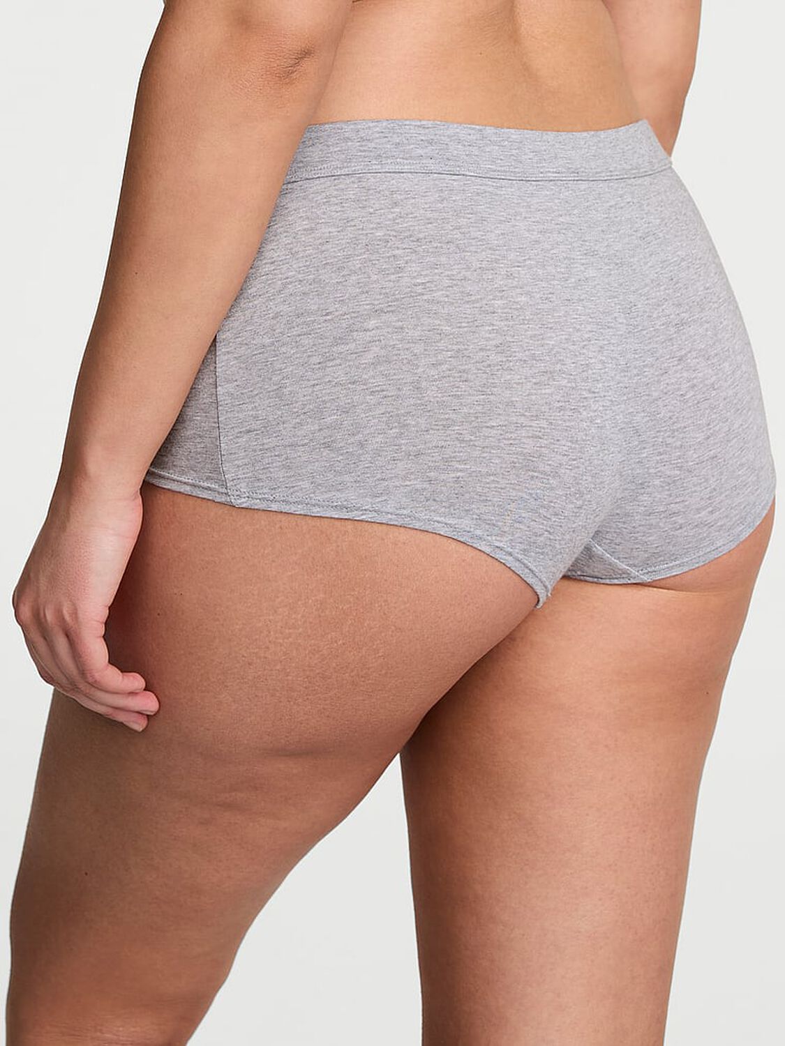vs Cotton Logo Cotton Boyshort Panty Heather Grey 1 of 3 
