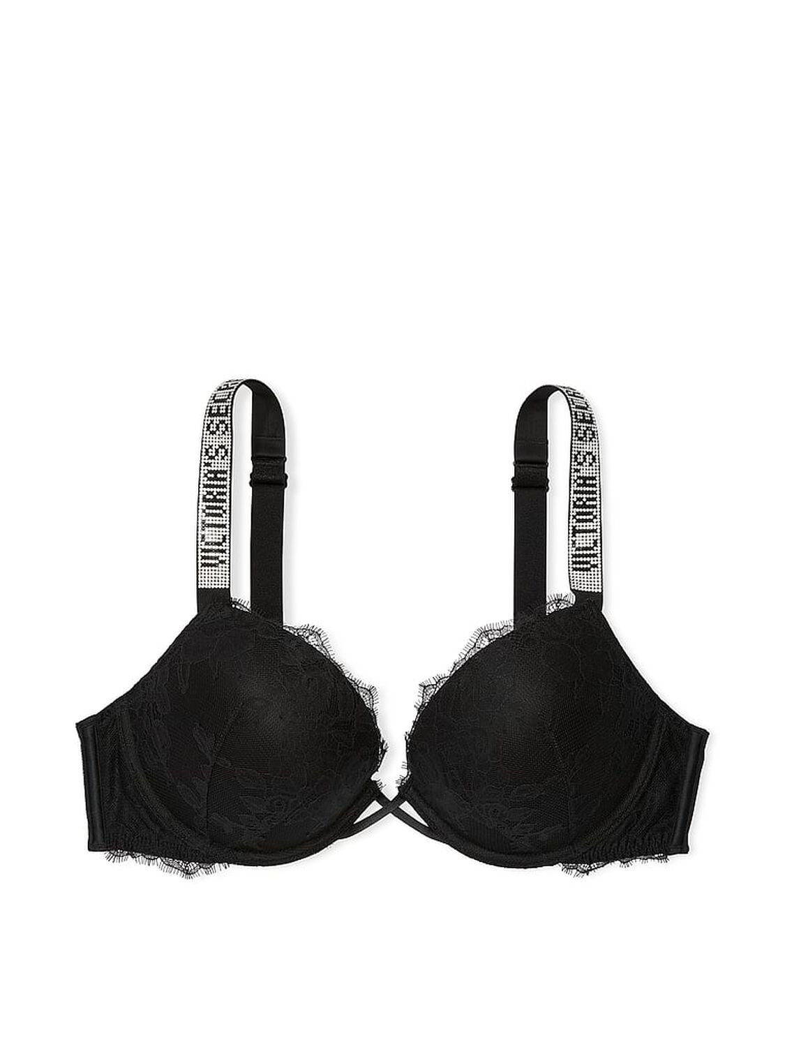 vs Very Sexy Shine Strap Lace Push-Up Bra Black 3 of 3 