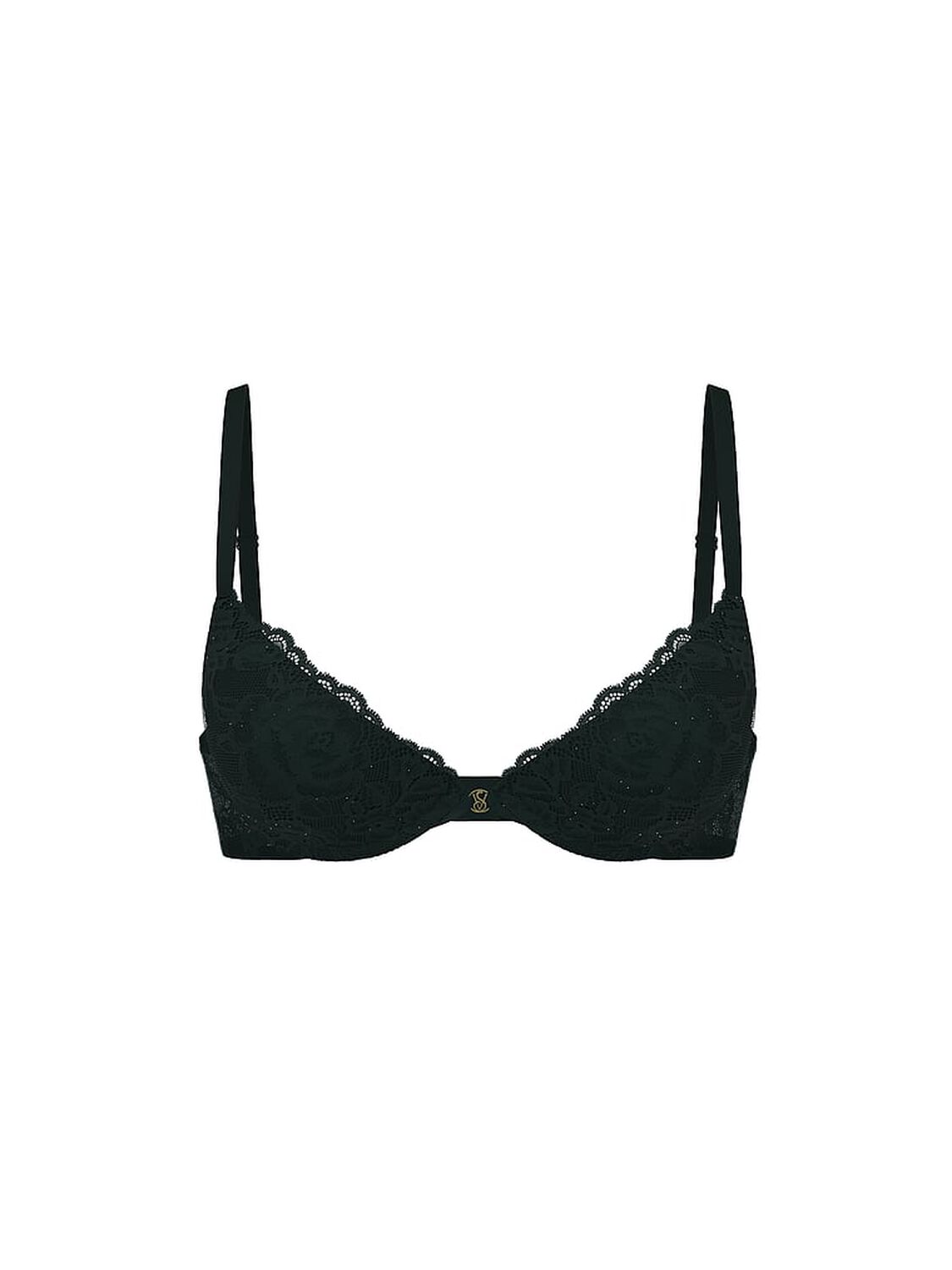 vs Very Sexy Rose Lace Shimmer Lightly Lined Plunge Demi Bra Cilantro 1 of 3 