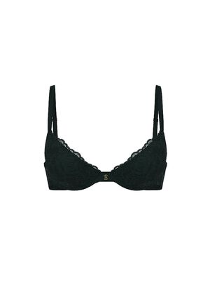 Rose Lace Shimmer Lightly Lined Plunge Demi Bra