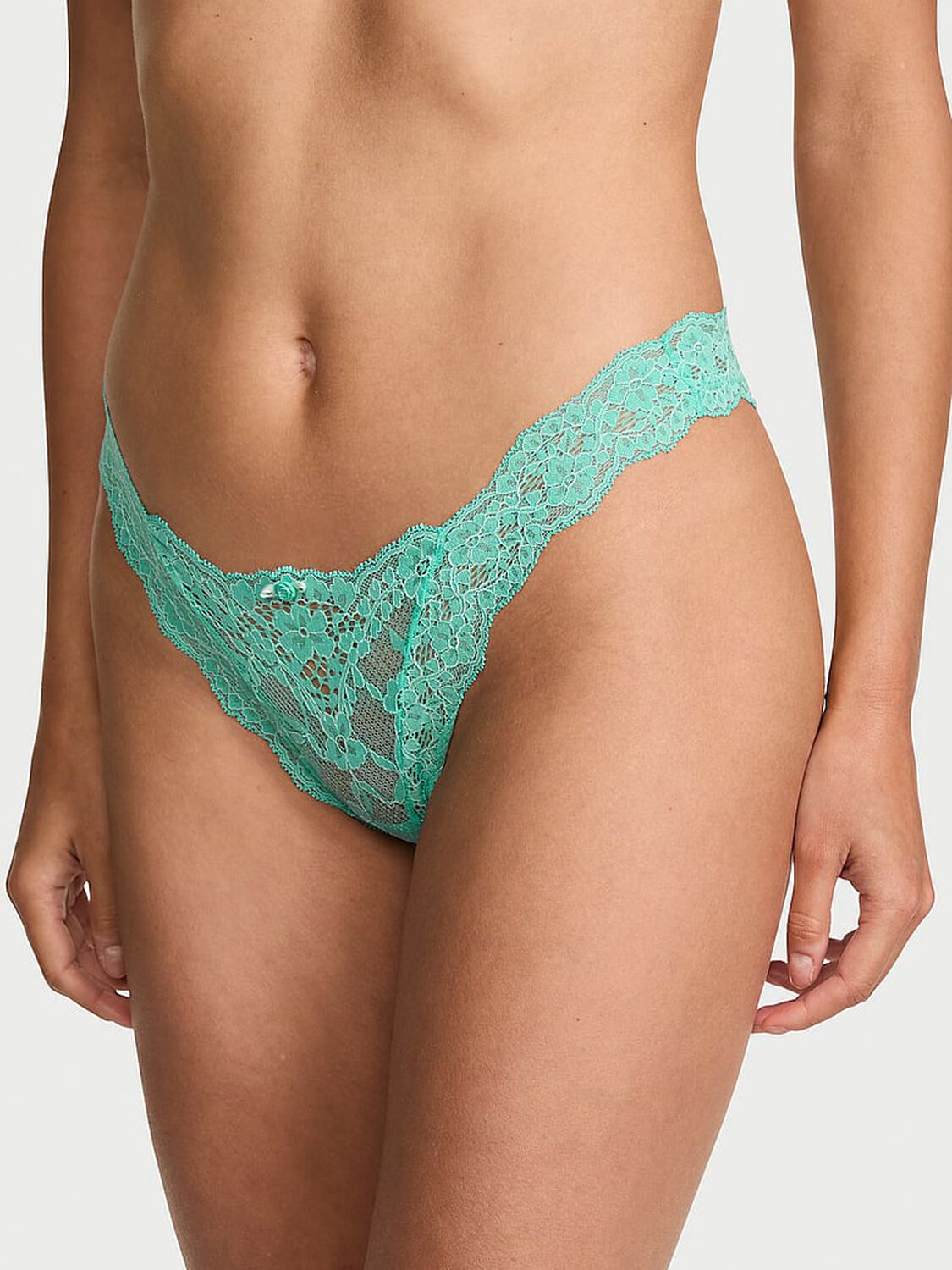vs Dream Angels Lace Brazilian Panty New Scuba Blue Xdye 1 of 3 