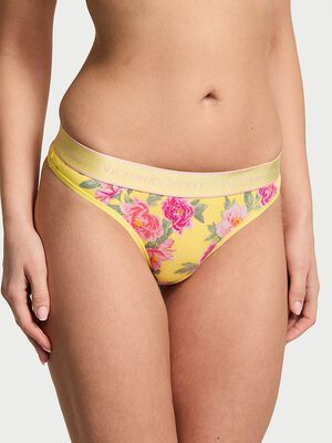 Logo Cotton Thong Panty