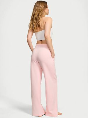 Brushed Modal Fleece Wide-Leg Lounge Pants