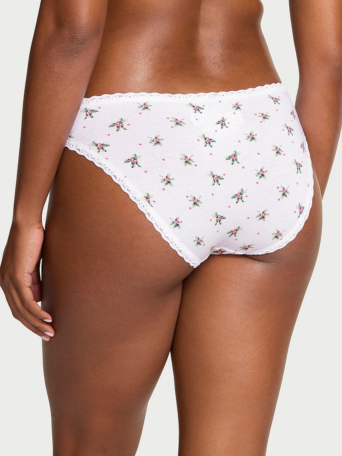 vs Lace Trim Lace-Waist Bikini Panty White Holly 2 of 2 