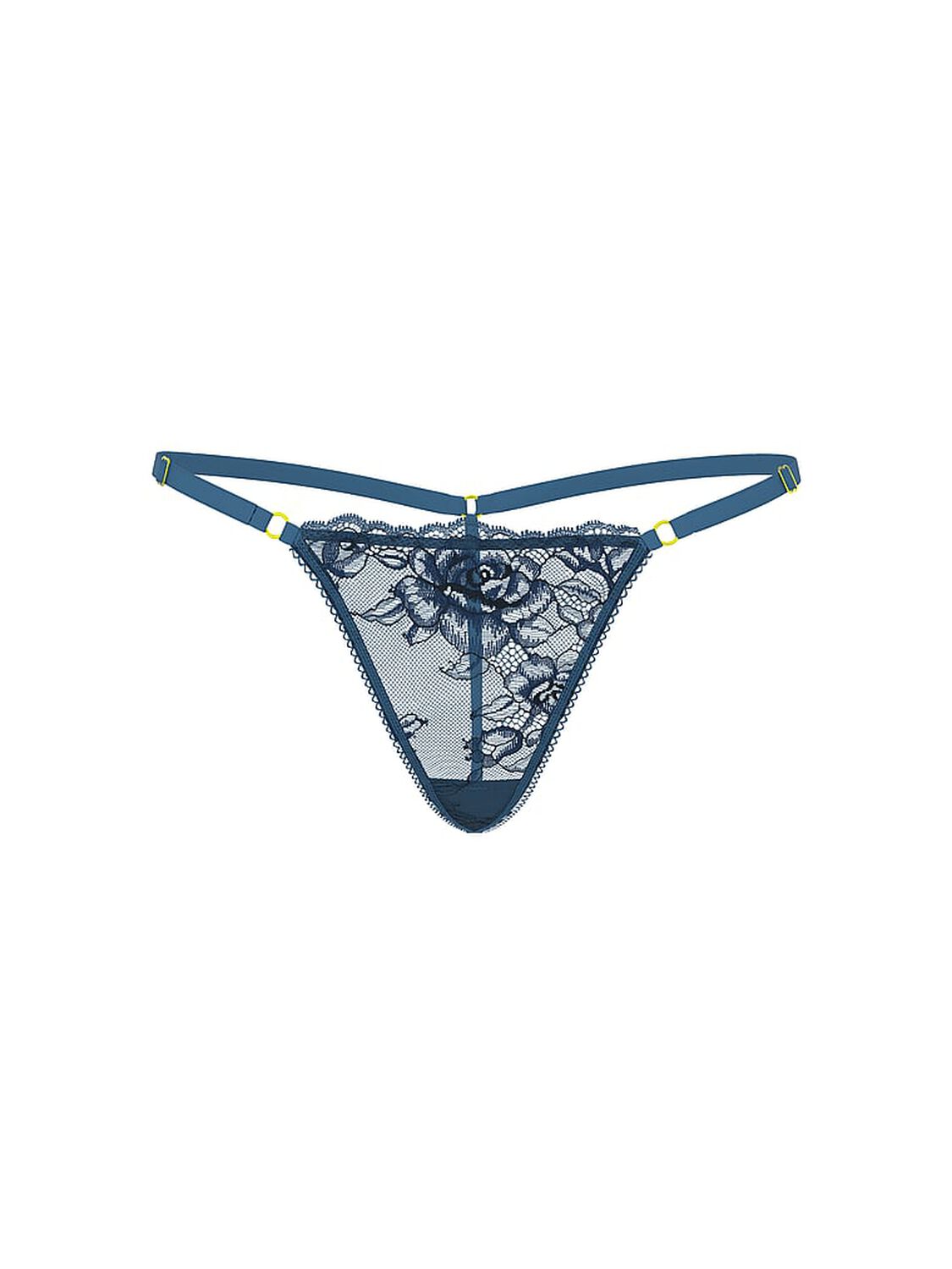 vs Very Sexy Denim Rose Lace Adjustable V-String Panty Denim Blue 3 of 4 
