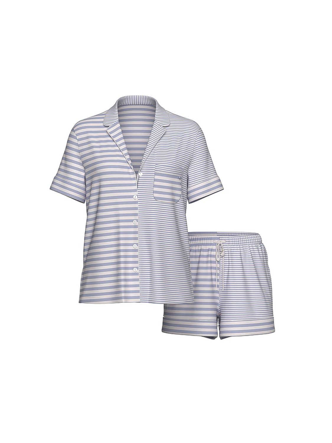 vs Victoria's Secret SoSoft&trade; Modal Short Pajama Set Coconut White & Blue Stripes 3 of 3 