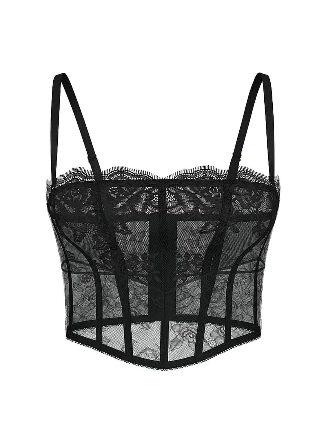 vs Very Sexy Rose Lace Strapless Corset Top Black 3 of 3 