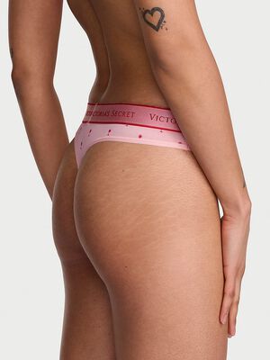 Logo Cotton Thong Panty