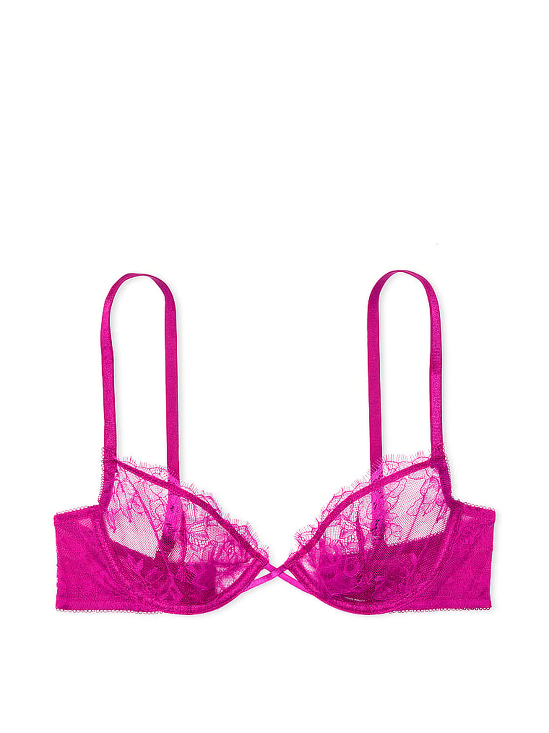 vs Very Sexy Rose Lace Unlined Low-Cut Demi Bra 3 of 4 