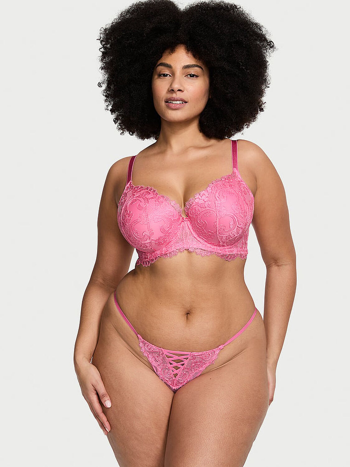 vs Dream Angels Boho Floral Embroidery Lightly Lined Demi Bra 4 of 4 
