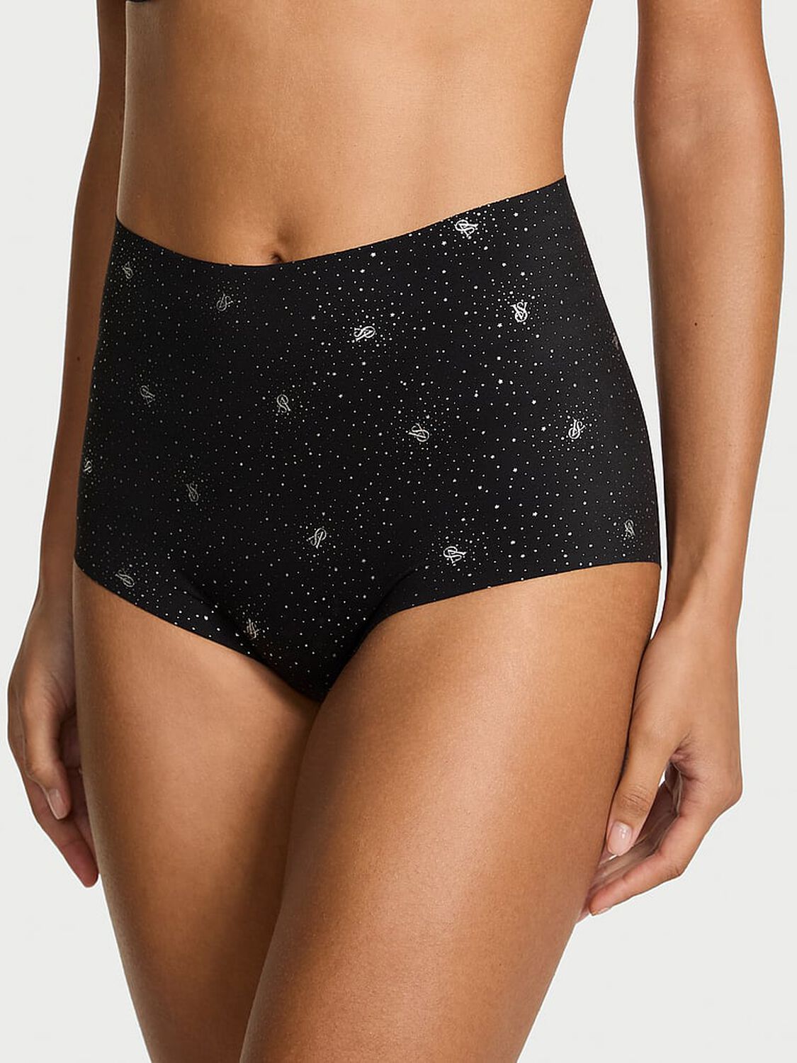 vs No-Show No-Show Modern Brief Panty Black Shimmer Logos 1 of 2 