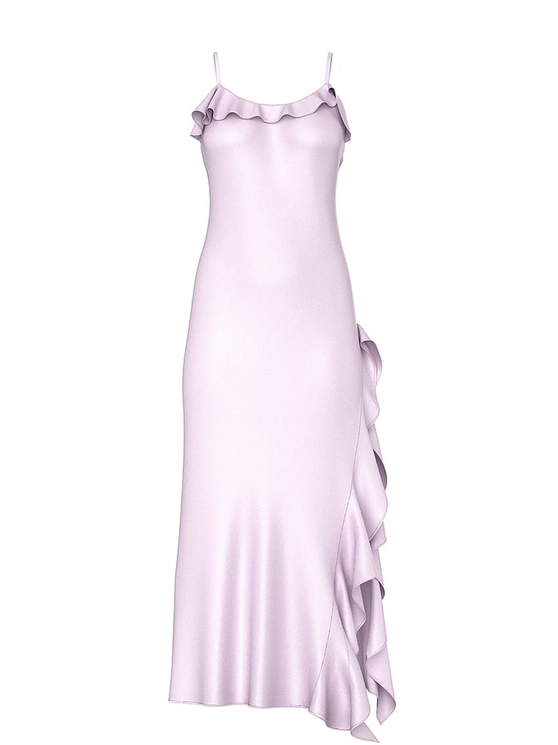 vs Dream Angels Silky Flutter Ruffled Long Slip Delicate Violet 3 of 4 