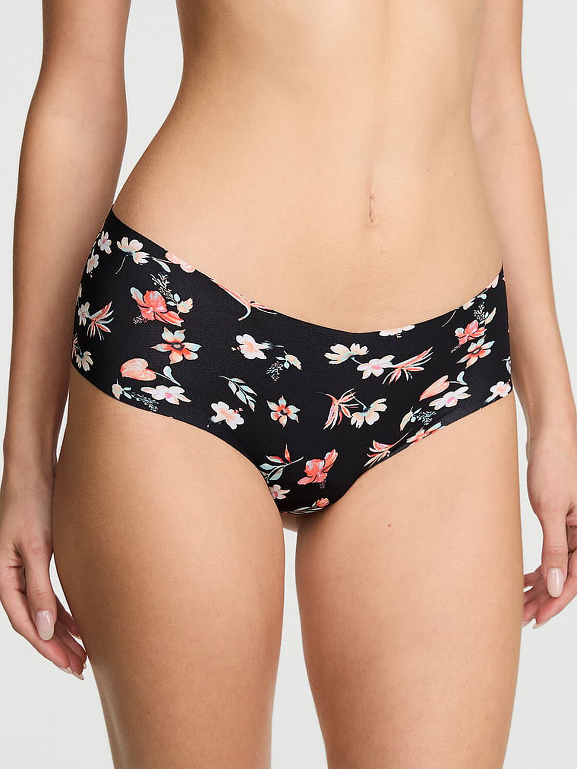vs No-Show No-Show Cheeky Panty Black Tropical Floral 1 of 3 