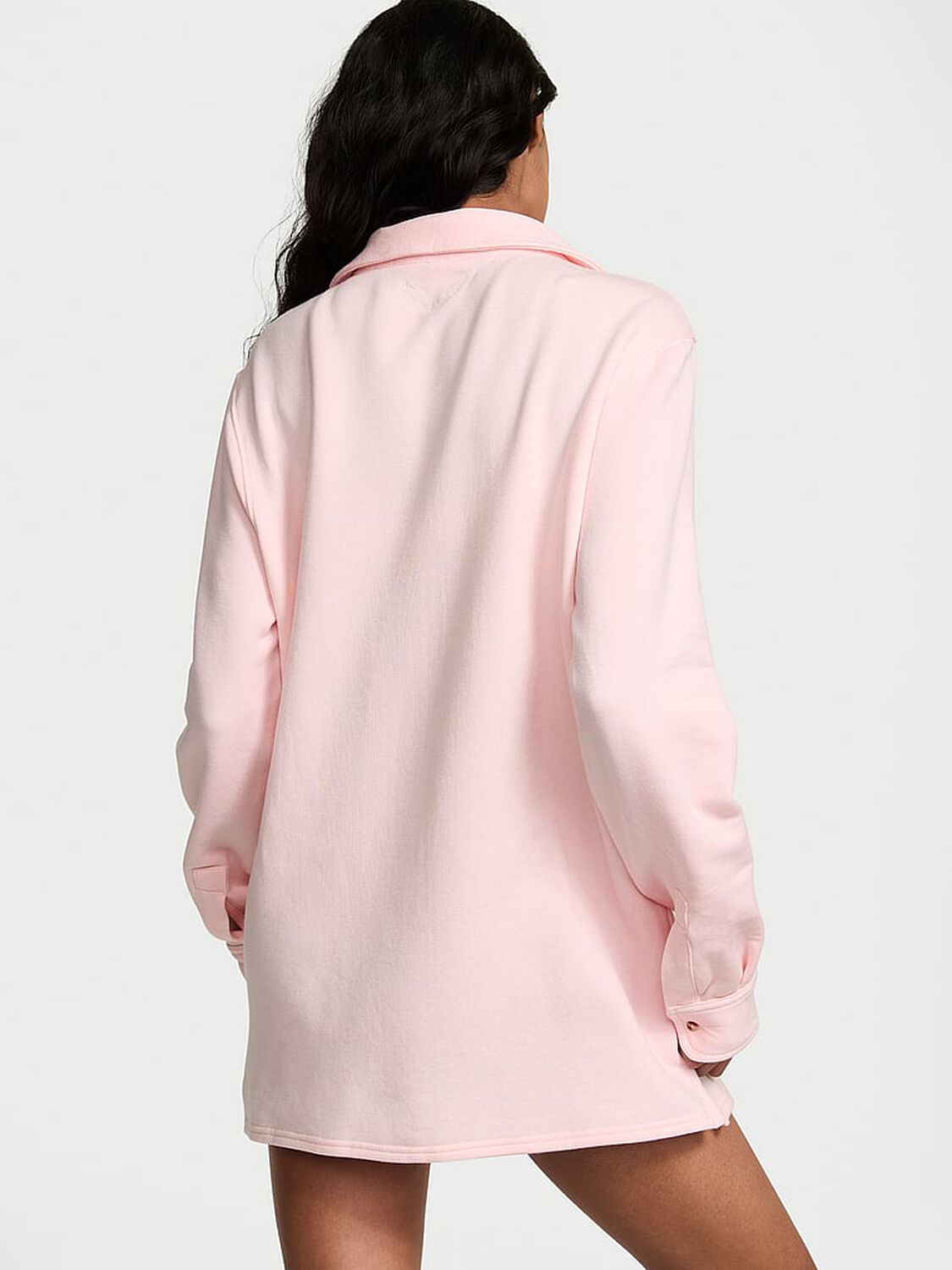 vs Victoria's Secret Brushed Modal Fleece Oversized Shirt Angel Pink 2 of 3 