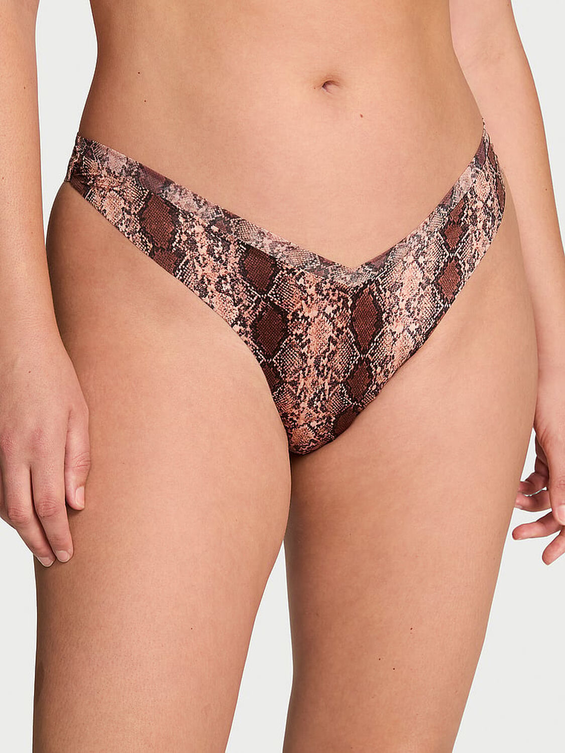 vs Very Sexy Sheer Reveal Mesh-Trim Strappy-Back Thong Panty Snake 1 of 3 