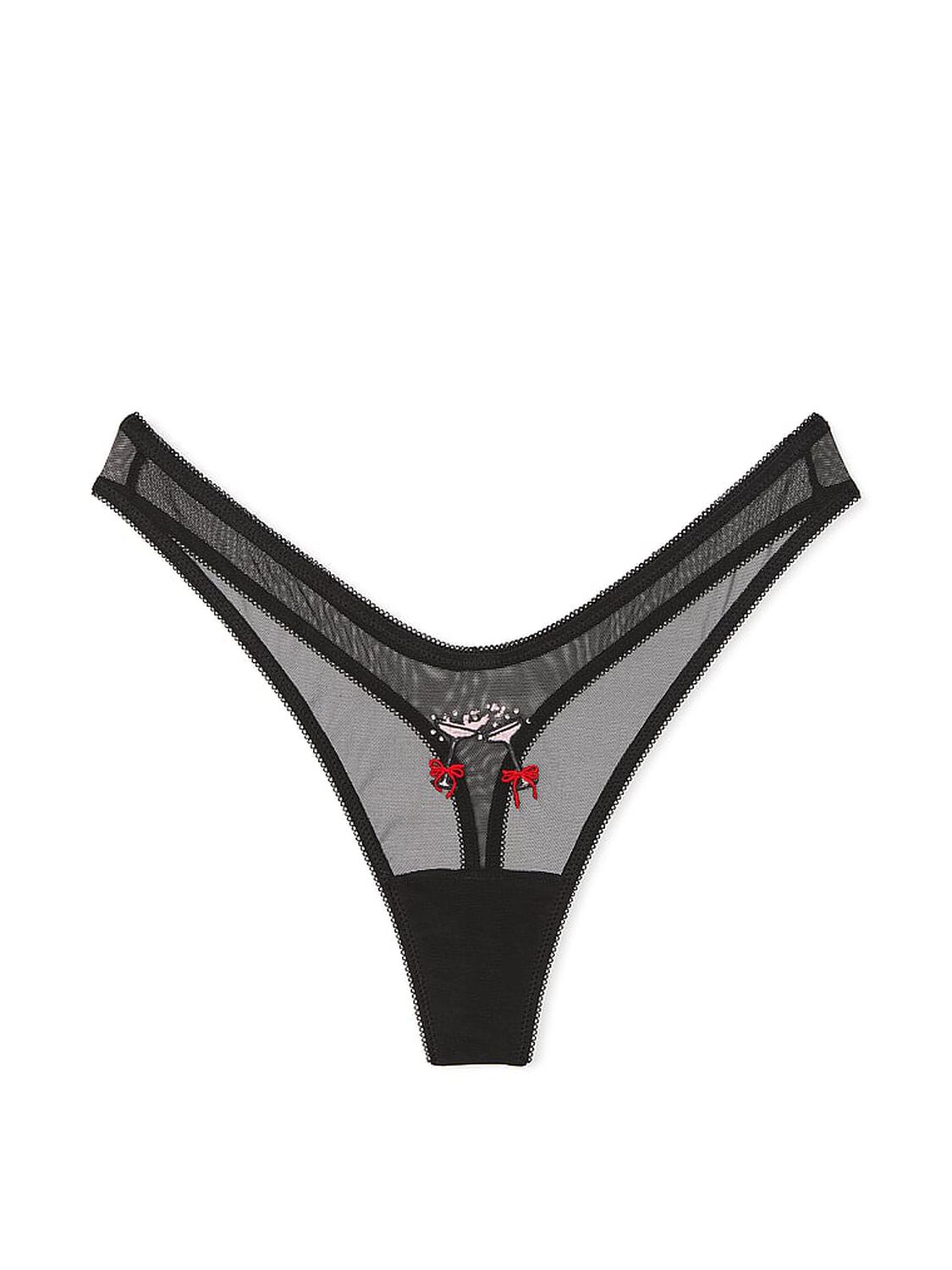vs Very Sexy Flirty Mesh Thong Panty Black 1 of 2 