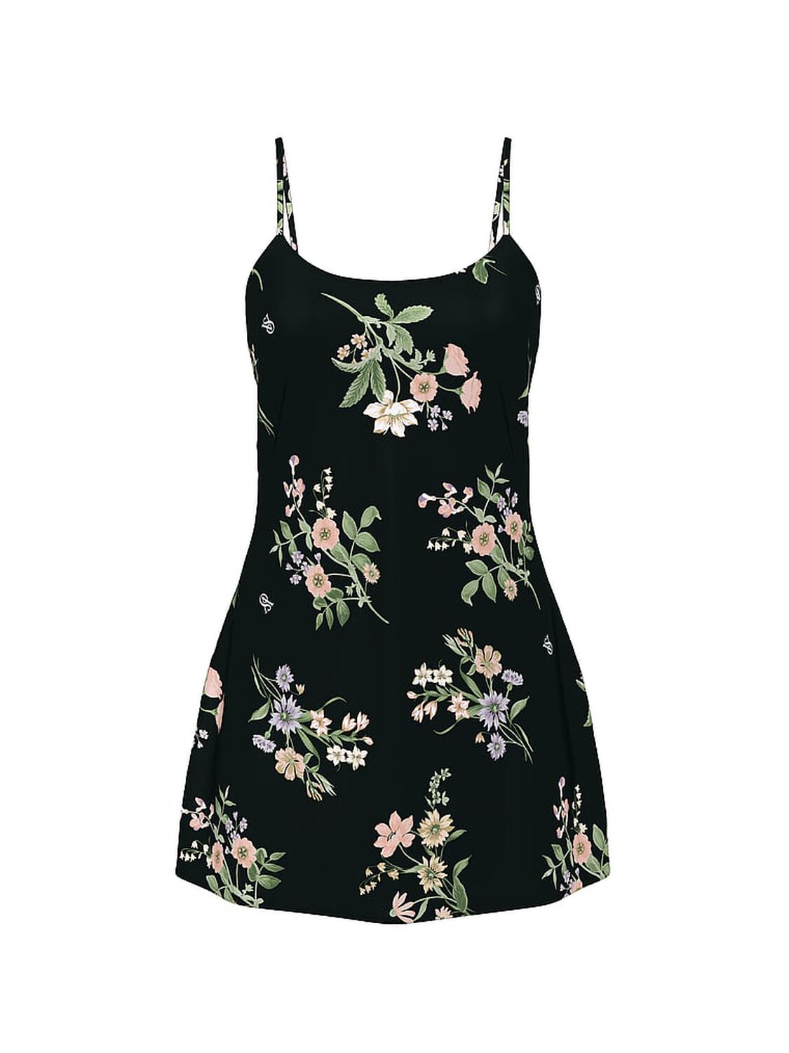 vs Victoria's Secret Heritage Stripe Satin Mini Slip Black Botanical 3 of 3 