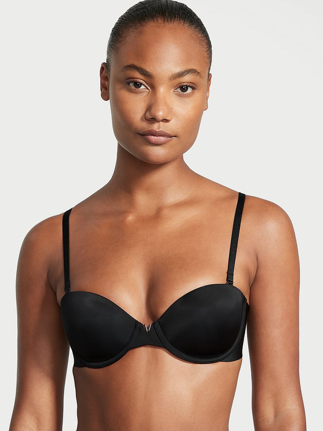 vs Victoria's Secret Bare Illusions Lightly Lined Smooth Strapless Bra Black 4 of 6 