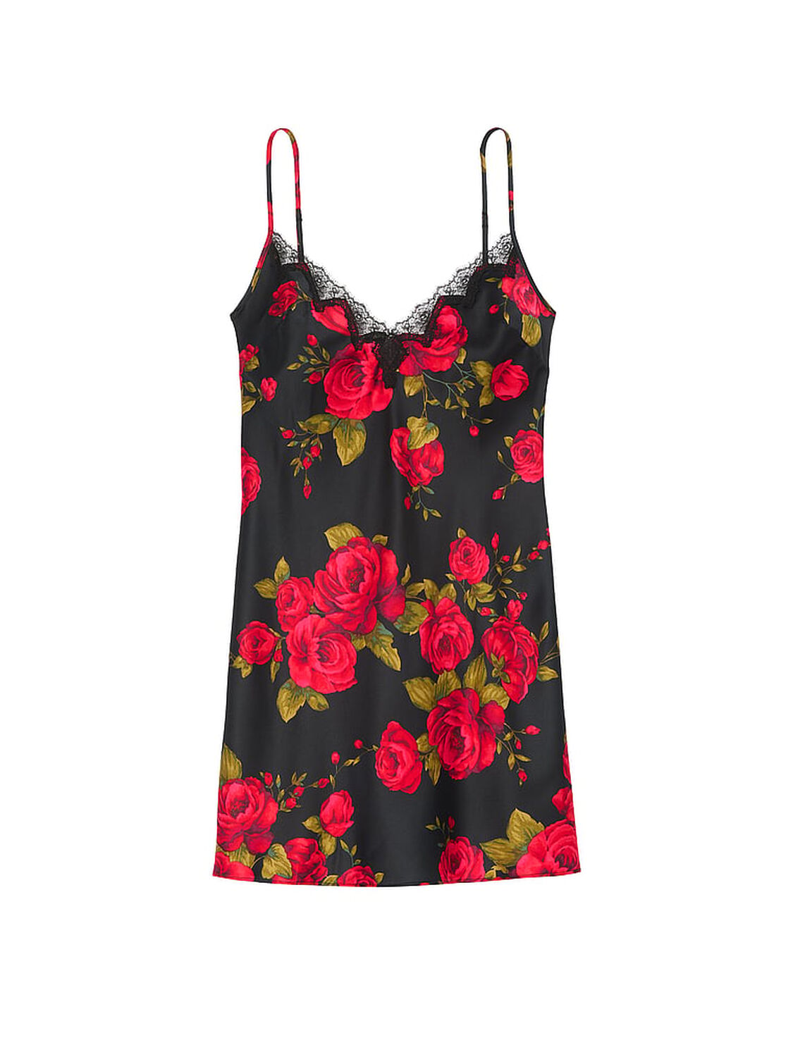 vs Victoria's Secret Satin & Rose Lace Mini Slip Glamorous Rose 3 of 3 