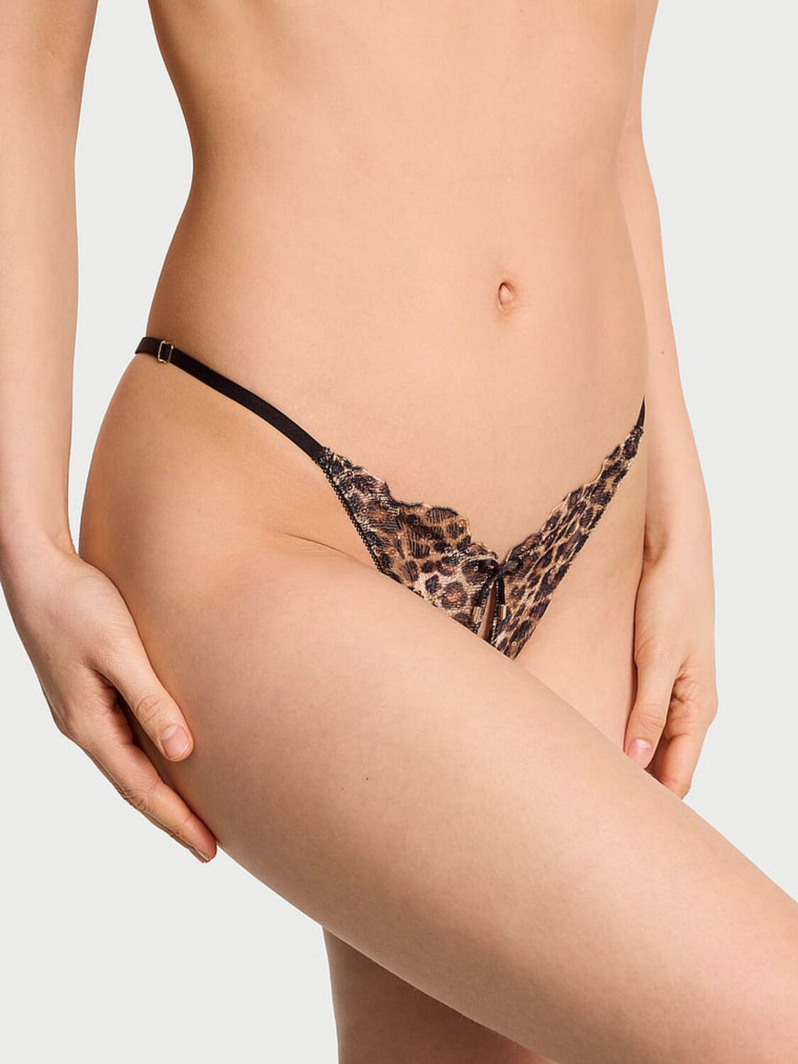 vs Very Sexy Geo Leo Embroidery Crotchless Brazilian Panty Shimmer Geo Leo 1 of 3 