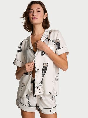 Glazed Satin Short Pajama Set