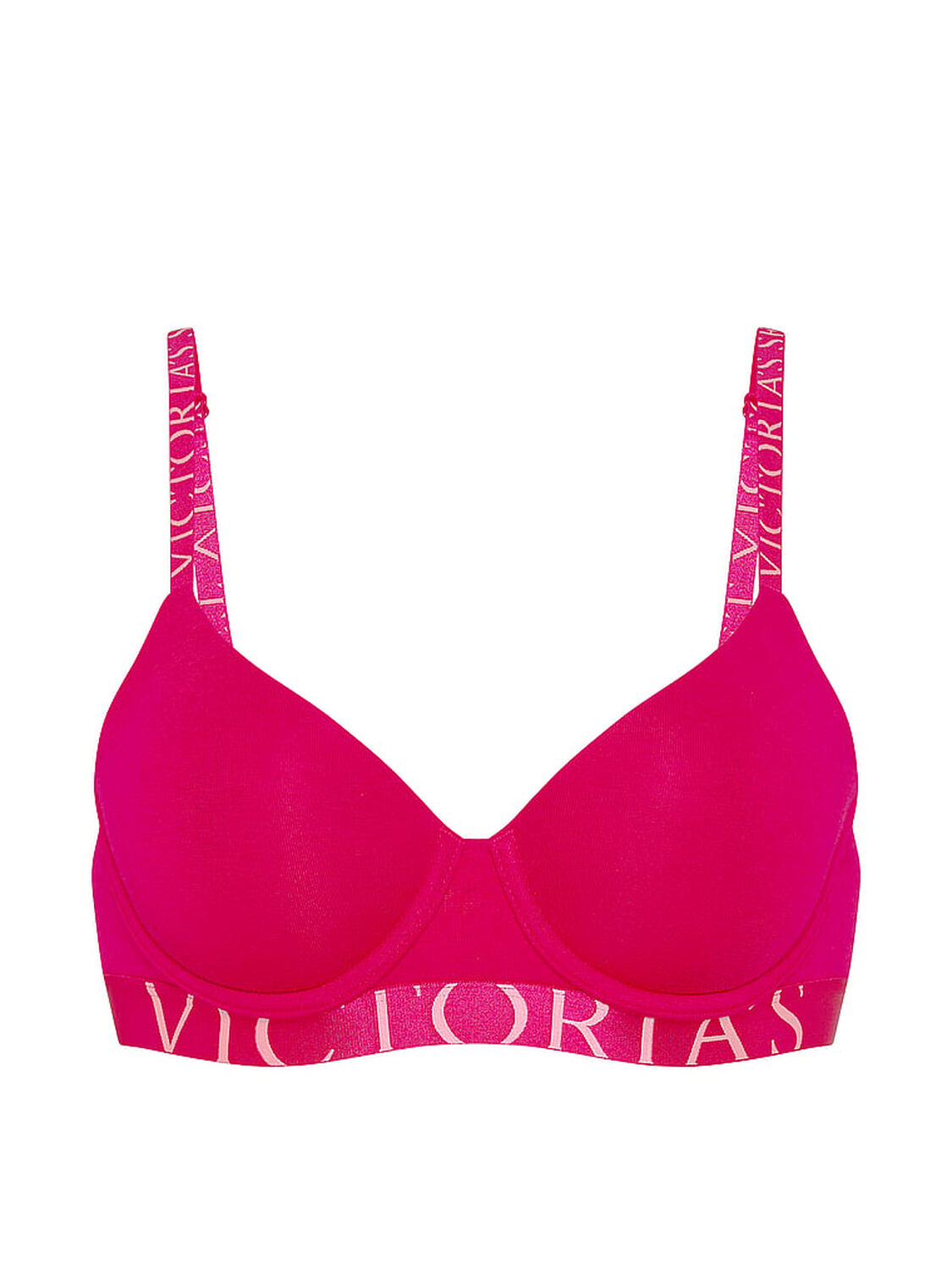 vs The T-Shirt Cotton Exploded Logo Lightly Lined Demi Bra Vibrant Fuchsia 3 of 3 