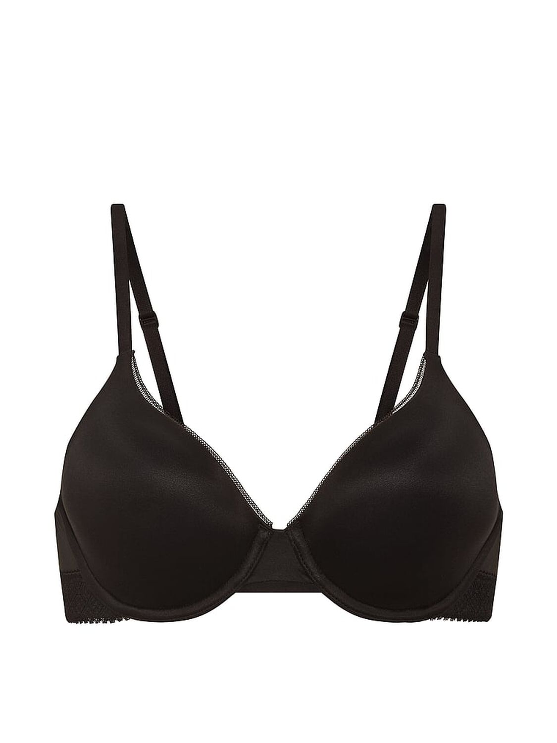 vs Body By Victoria Lace-Trim Lightly Lined Full-Coverage Bra Black 3 of 3 