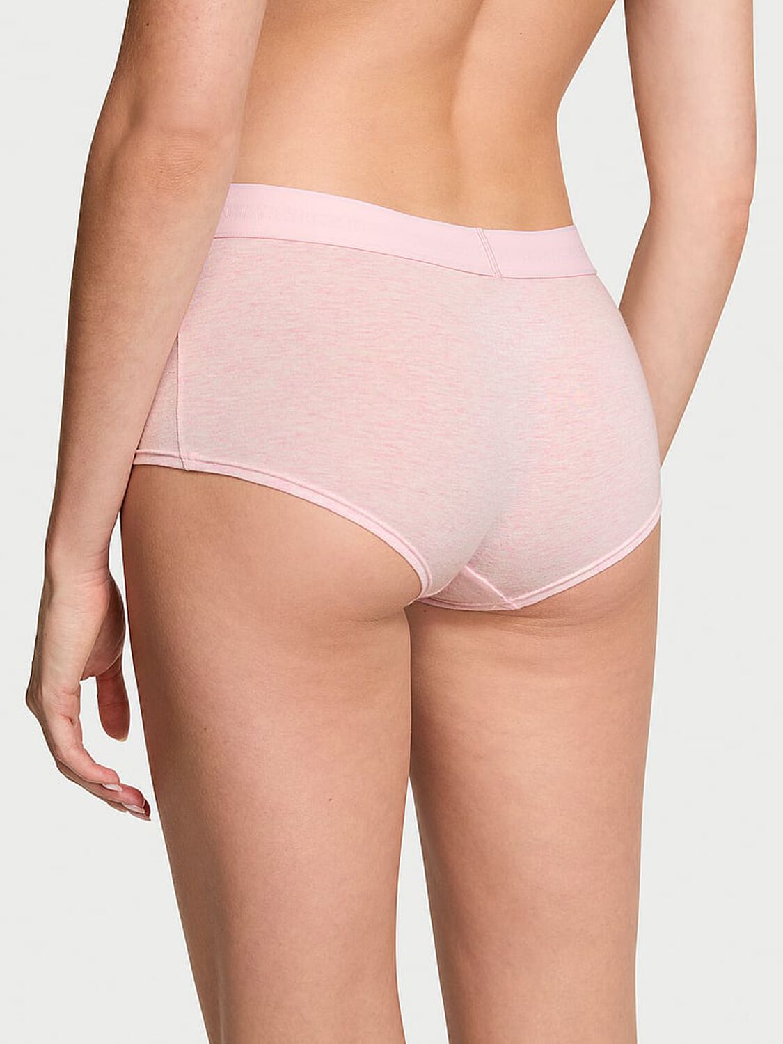 vs Cotton Logo Cotton Boyshort Panty Heather Pink Petal 2 of 3 