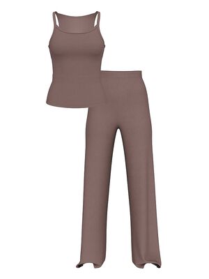 Modal Wide-Rib Lounge Tank & Pants Set