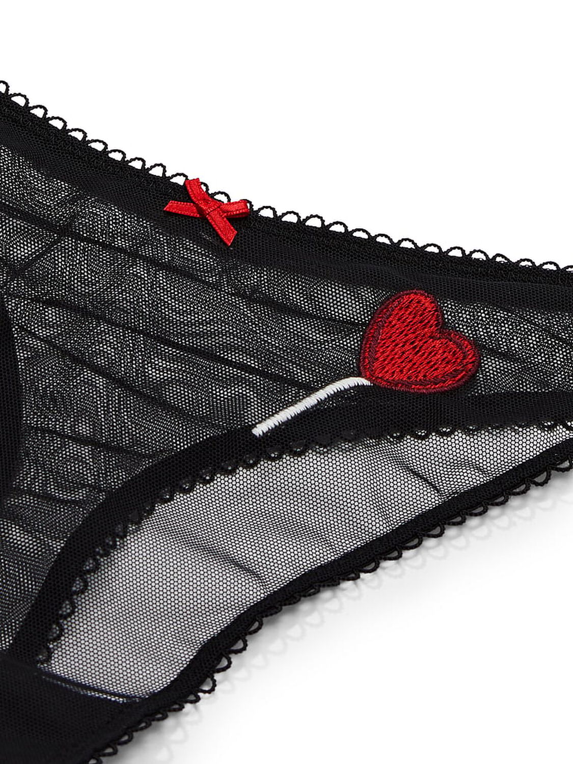 vs Victoria's Secret Tease High-Leg Scoop Thong Panty Black & Lipstick 4 of 4 
