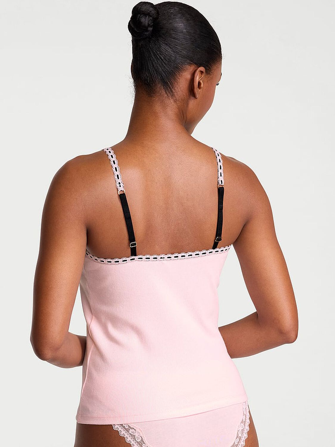 vs Victoria's Secret Flirty Cotton Rib Cami Angel Pink 2 of 3 