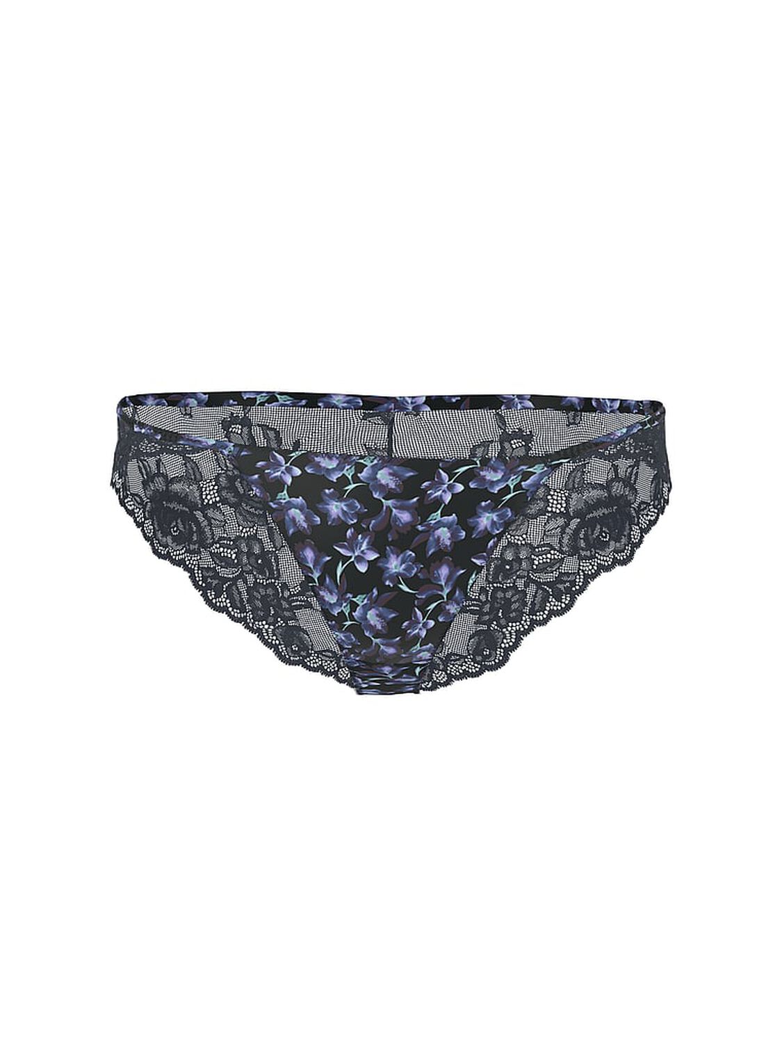 vs Very Sexy Satin Lace-Back Cheeky Panty Black Orchid 1 of 4 