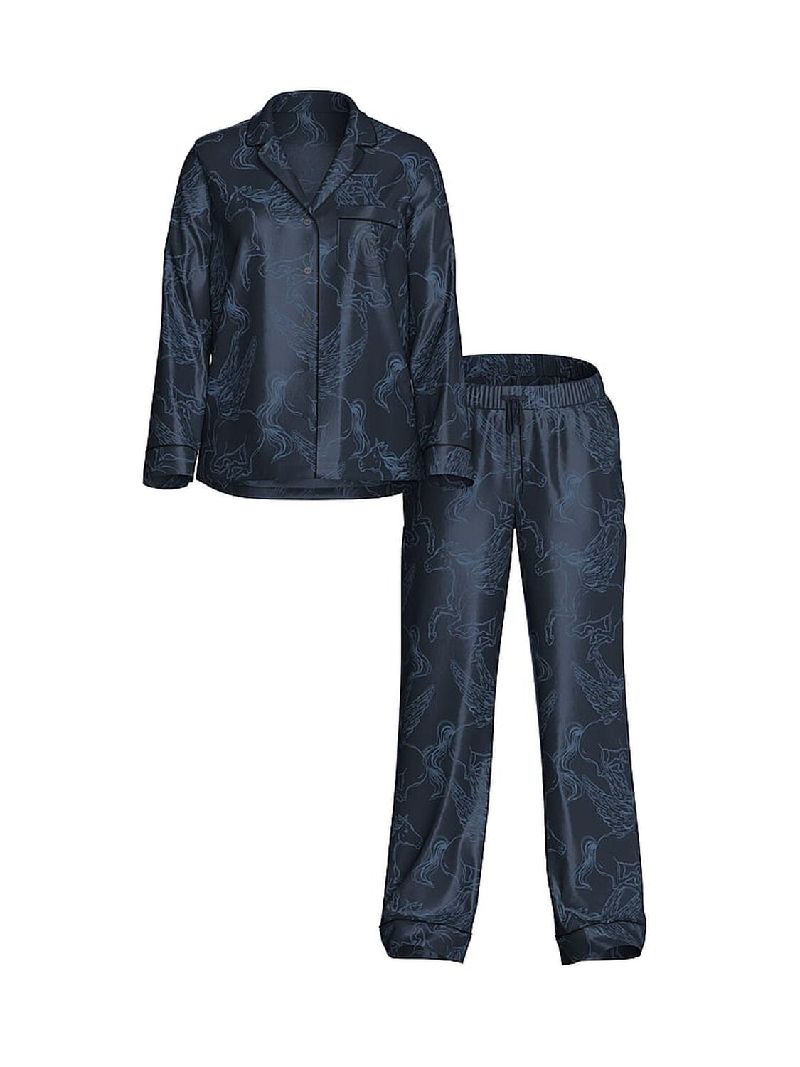 vs Victoria's Secret Signature Satin Long Pajama Set Print 1 of 1 