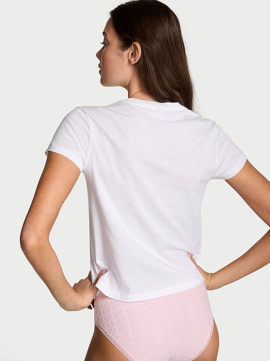 vs Victoria's Secret Mix & Match Sleep Perfect Cotton Tee Vs White 2 of 4 