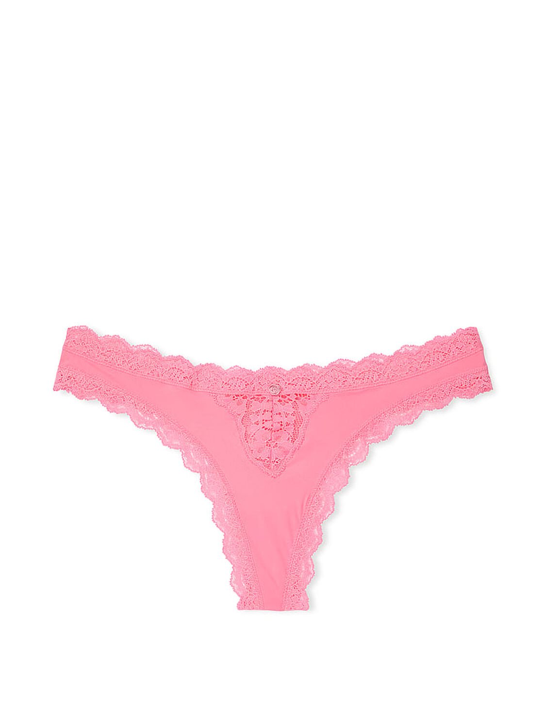 vs Dream Angels Lace-Trim Thong Panty Pink Hope 1 of 4 
