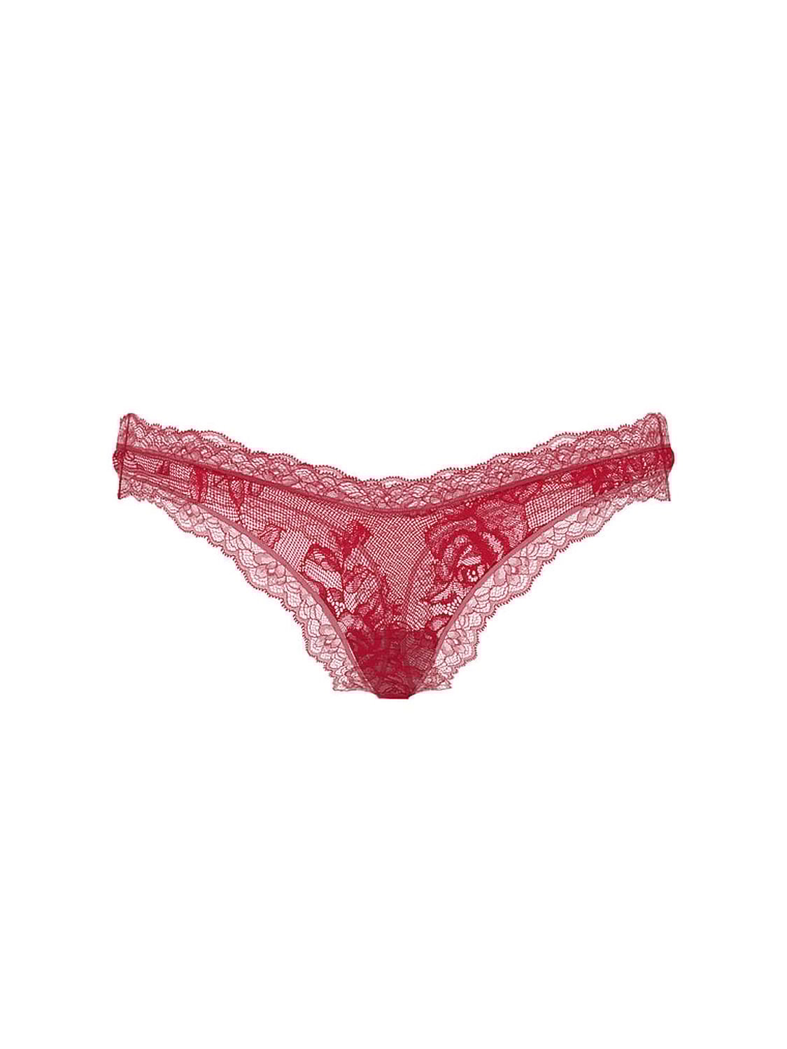 vs Very Sexy Rose Lace High-Leg Thong Panty Red Lacquer 1 of 1 